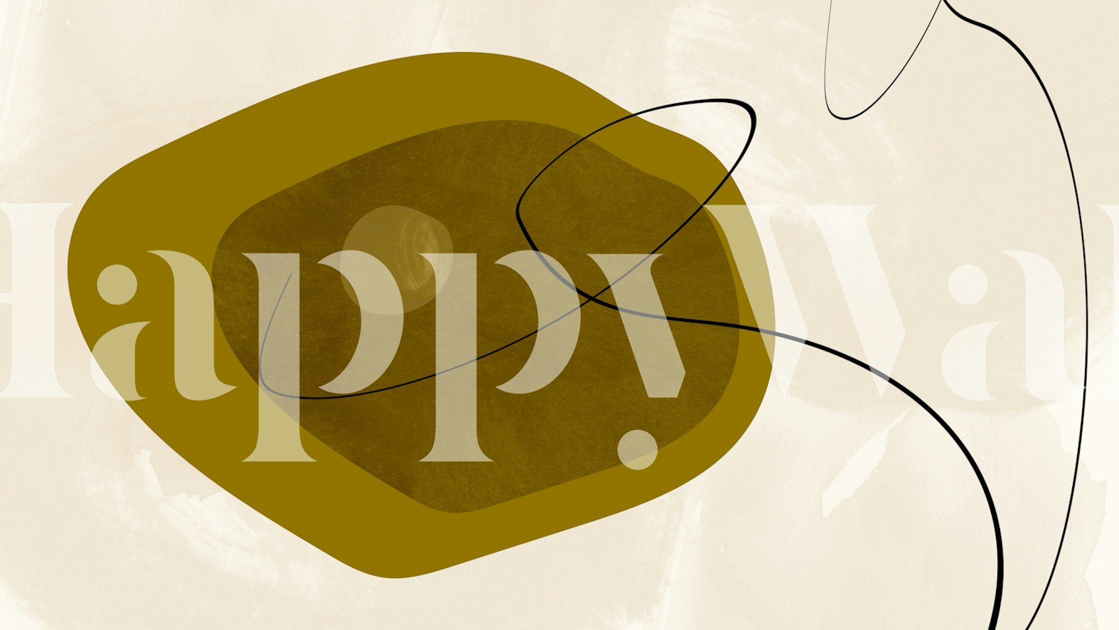 Organic Mid Century Bauhaus Minimalist wallpaper in room