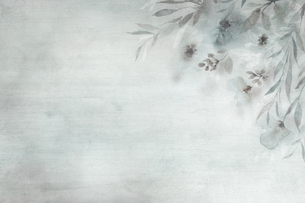 Winter watercolor floral gray