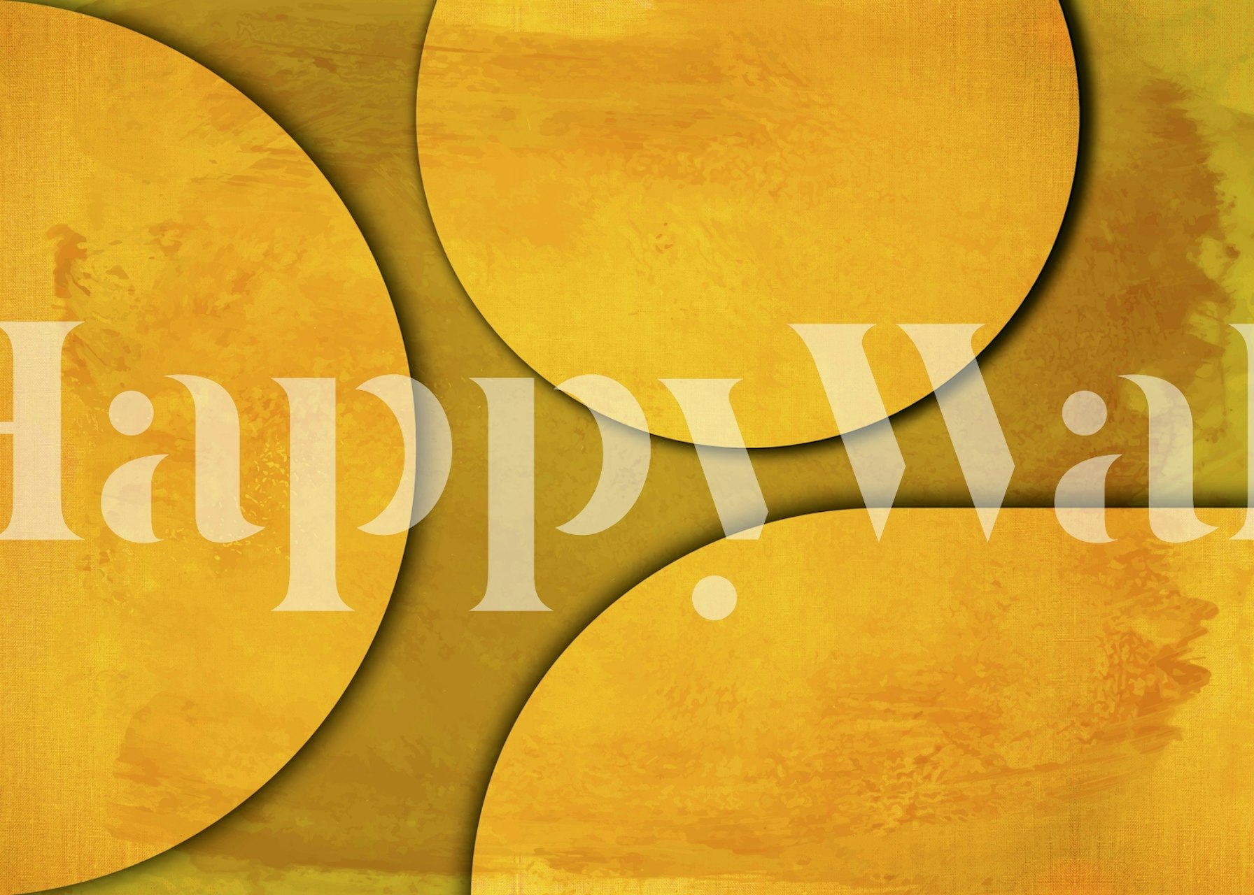 Yellow Mid Century Geometry wallpaper in a room