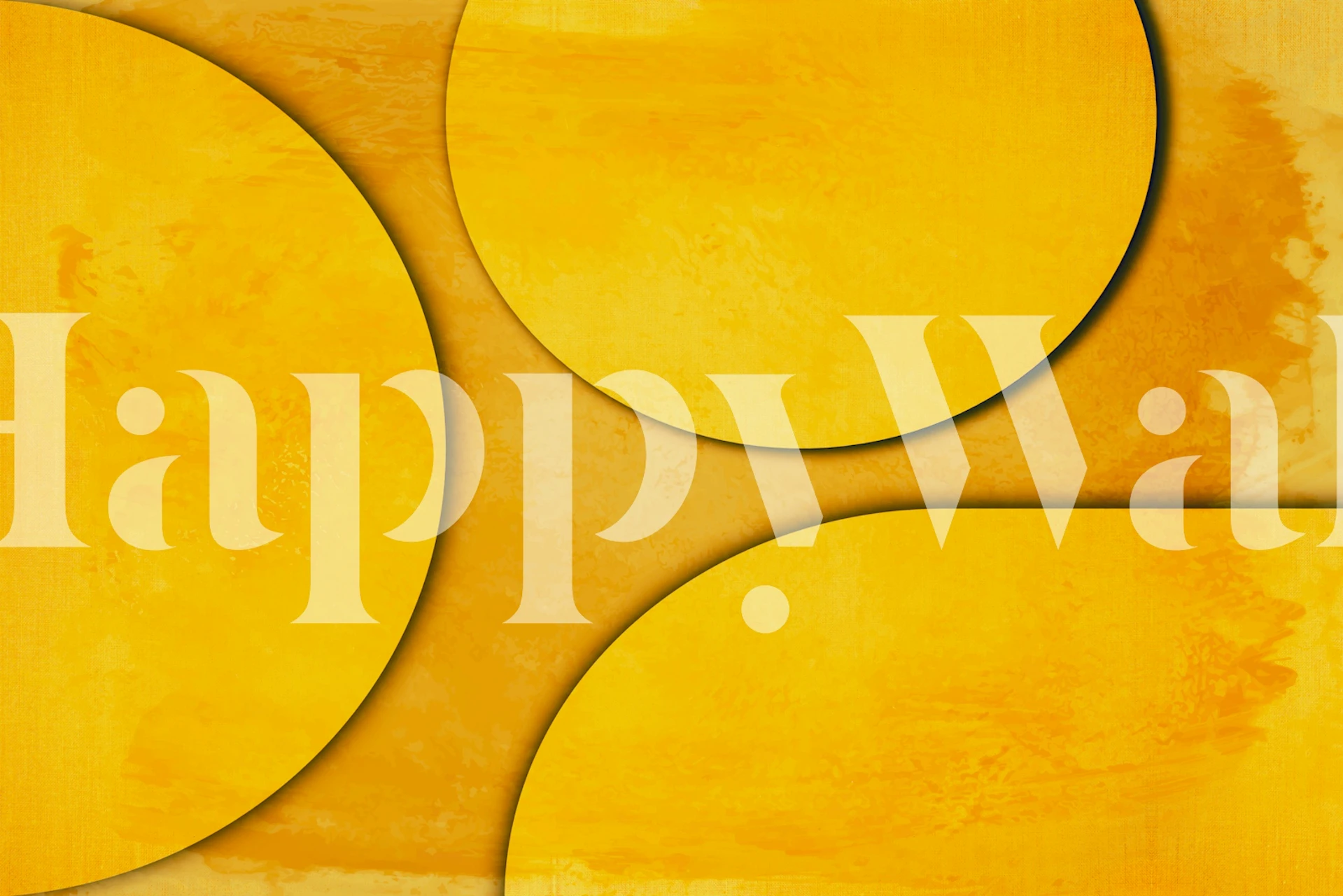 Yellow Mid Century Geometry wallpaper in a room