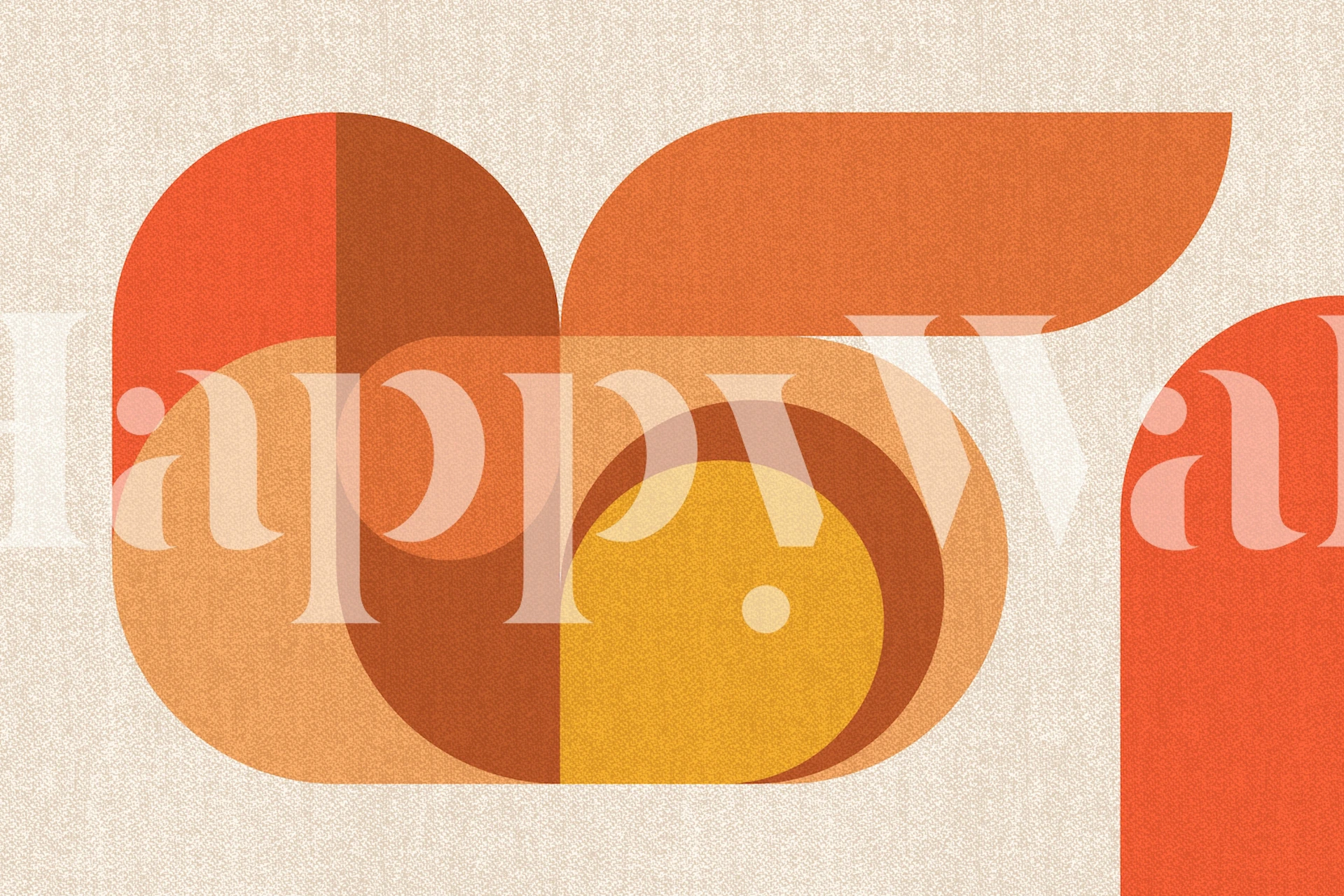 Abstract shapes in warm orange and yellow tones wallpaper