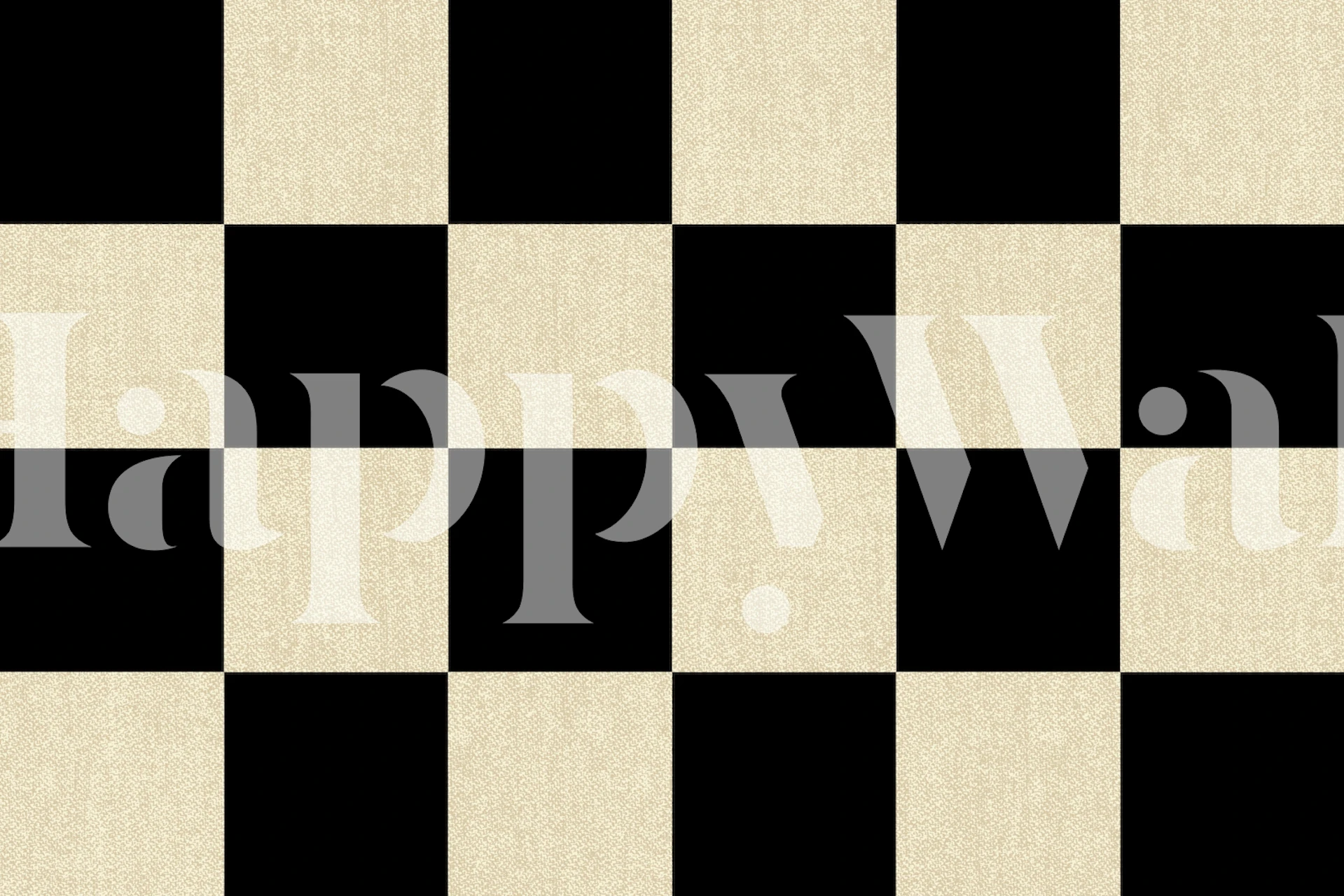 Mural de parede xadrez Bauhaus em preto e branco