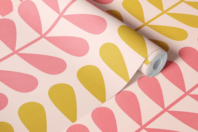 Palm Springs Abstract Geo in Pink Goldwallpaper roll