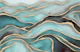 Magnificent Marble Landscape Teal Gold