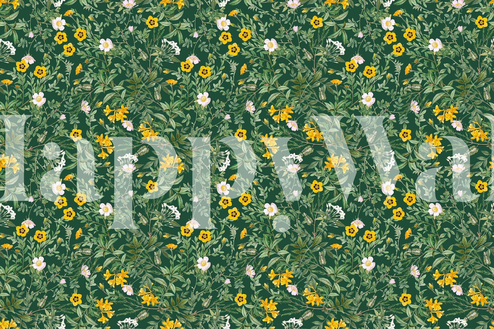 Vintage Christmas Floral Pattern Tapete in einem Raum