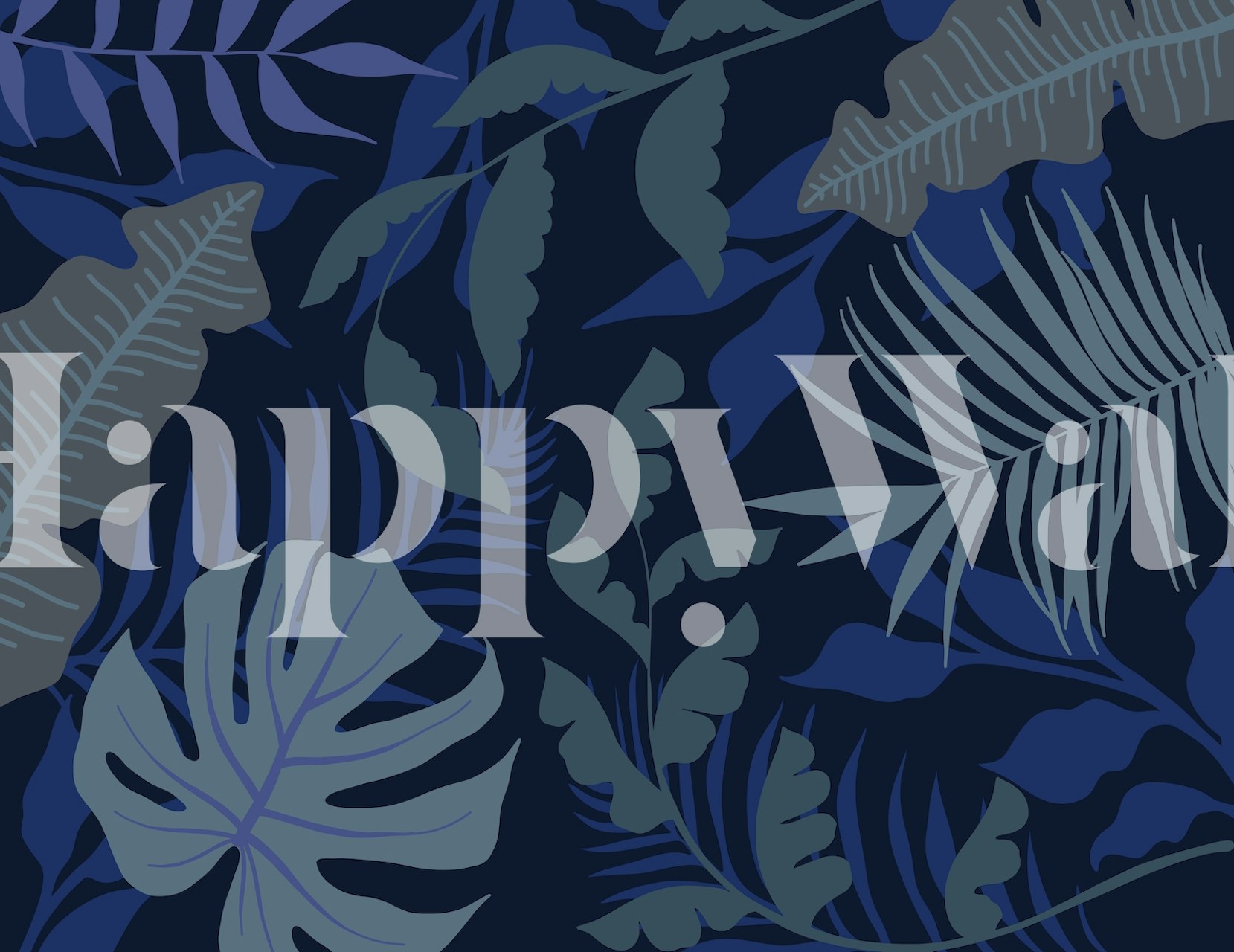 Midnight Blue Jungle wallpaper Happywall