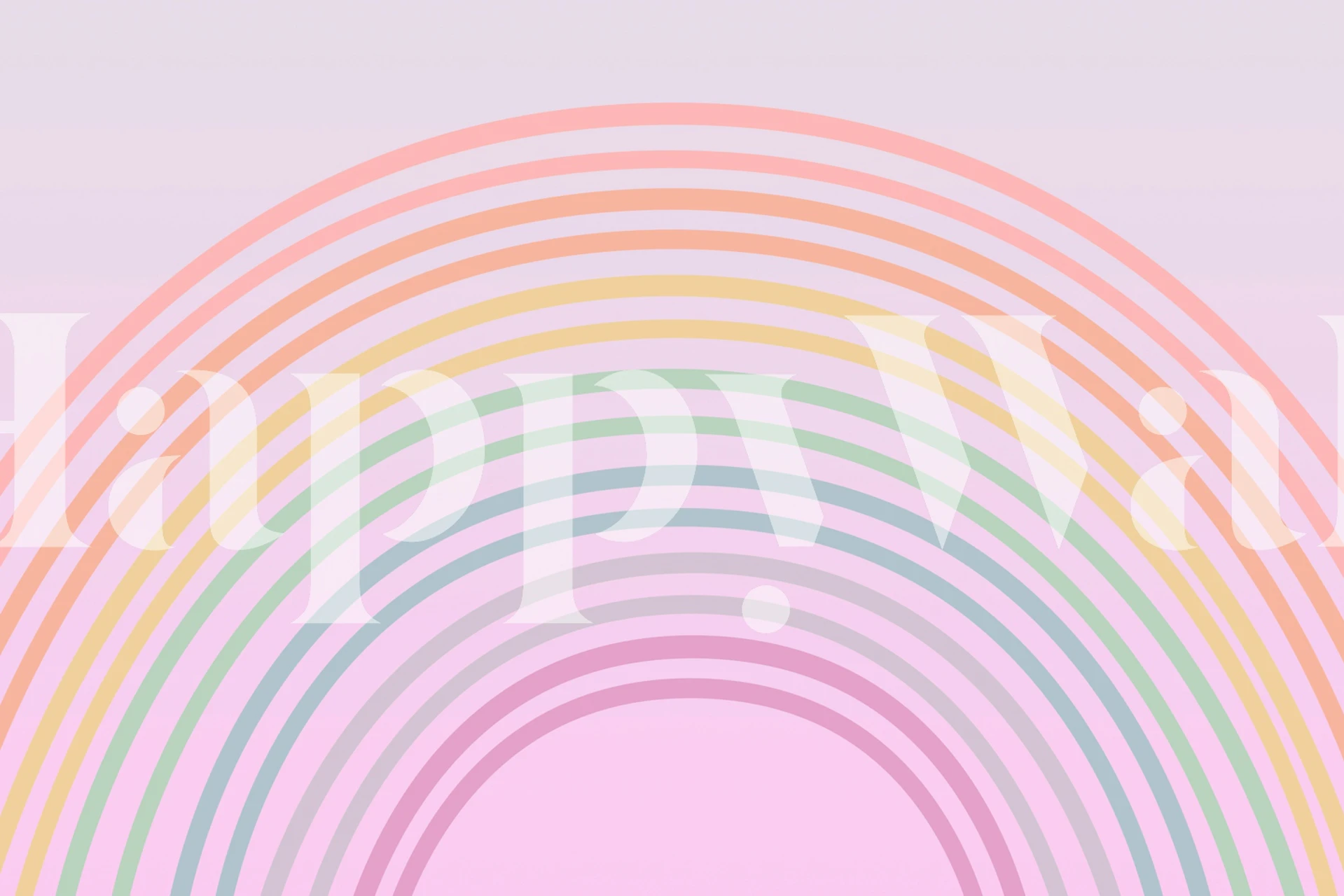 Happy Pastel Boho Rainbow Tapete in einem Raum angezeigt