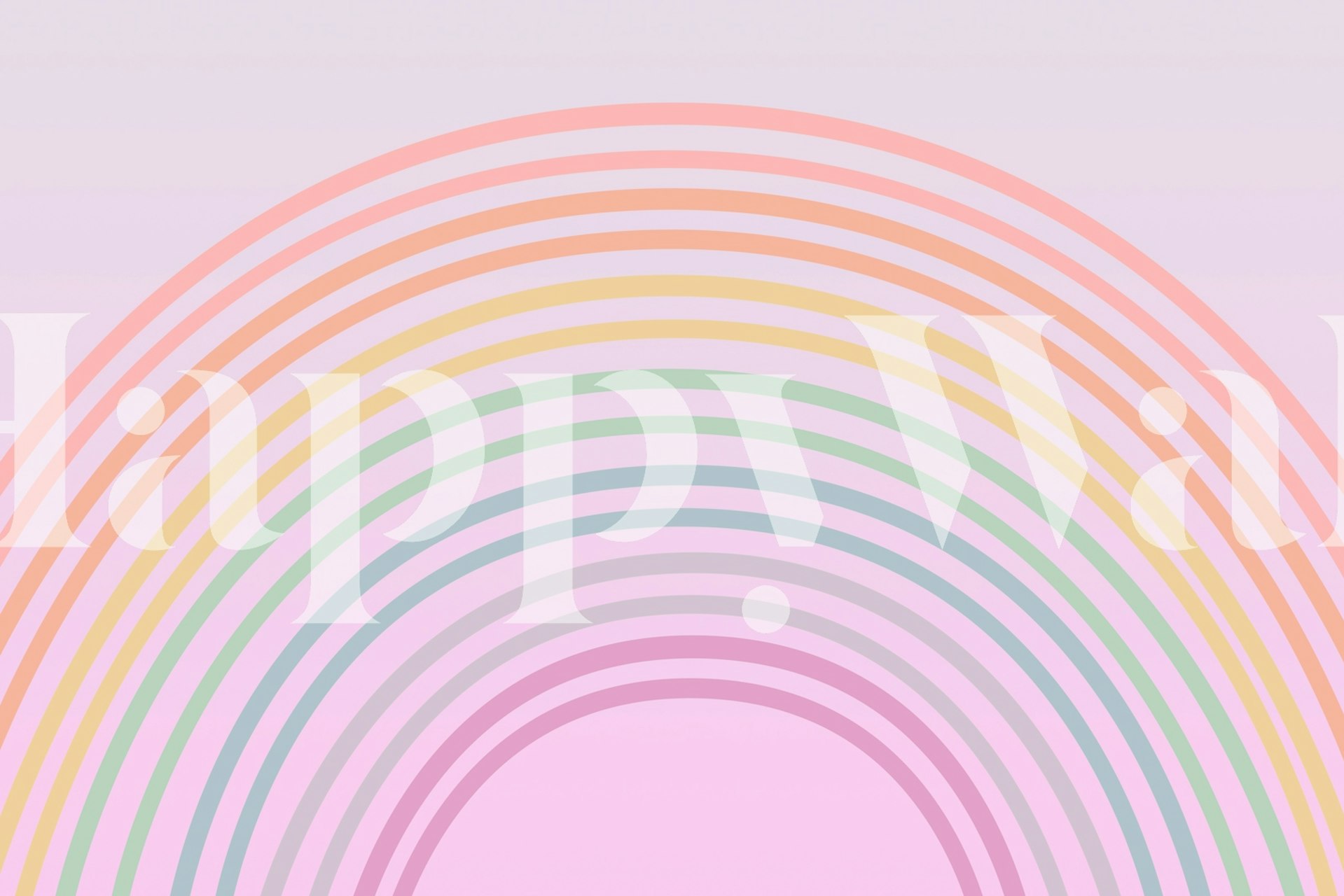 Tapeta Happy Pastel Boho Rainbow prikazana u prostoriji