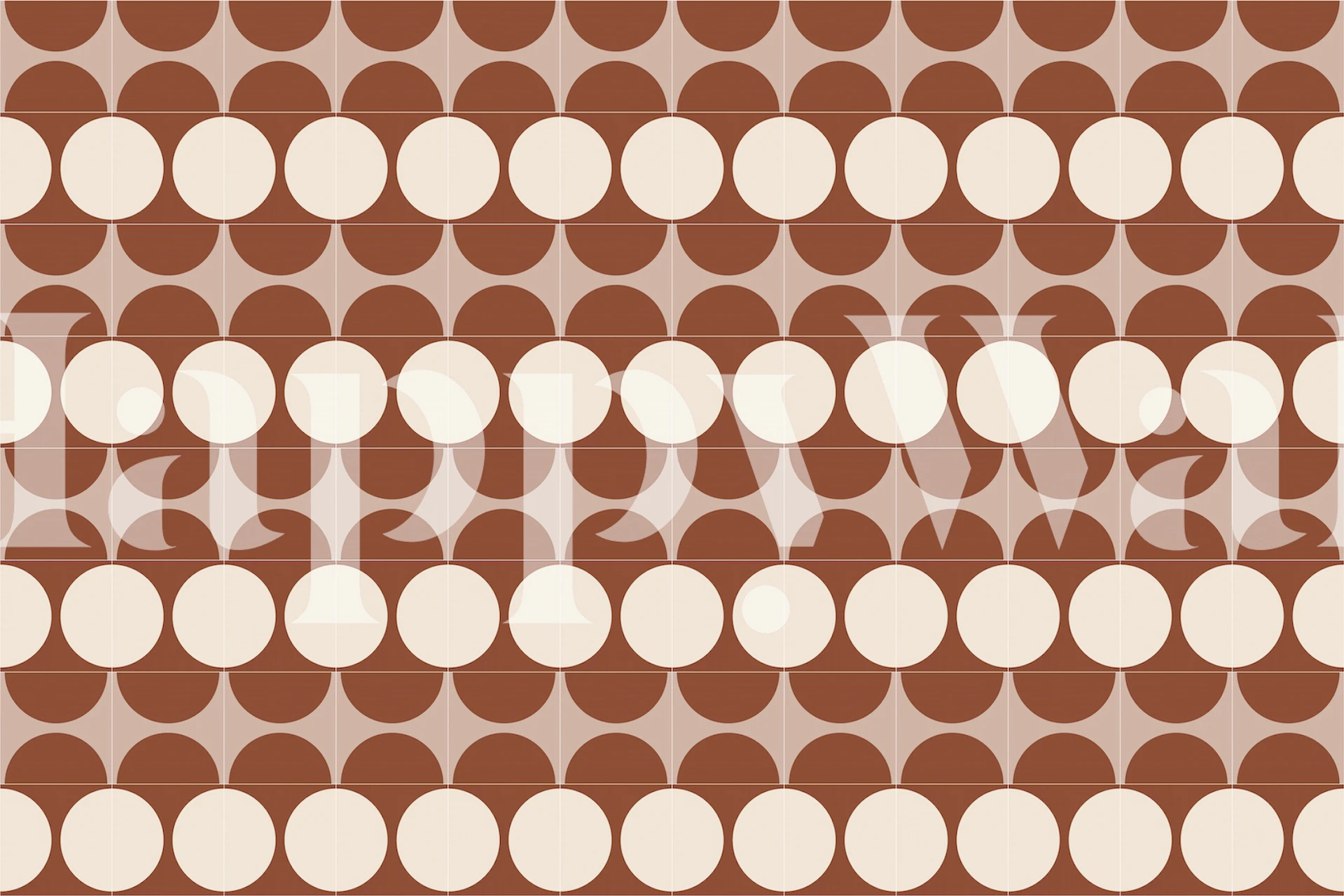 Tapeta Cotto Tiles Cinnamon and Cream v místnosti