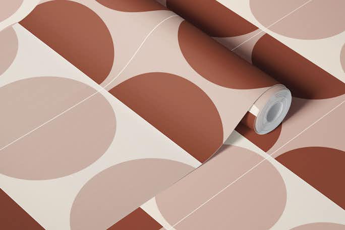Cotto Tiles Cinnamon and Powder Opticalwallpaper roll