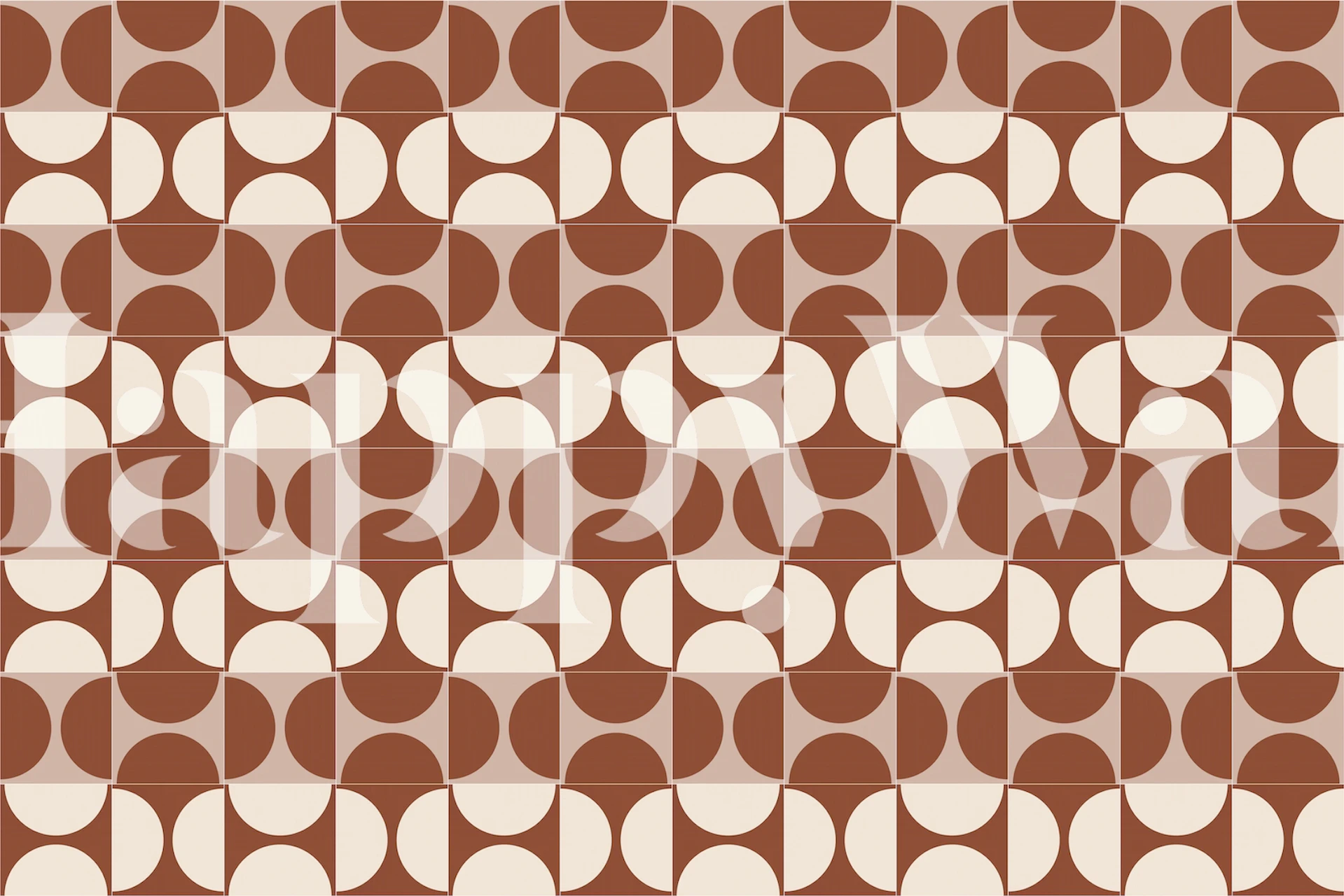 Wzór Cotto Tiles Cinnamon and Cream Lines na fototapetę