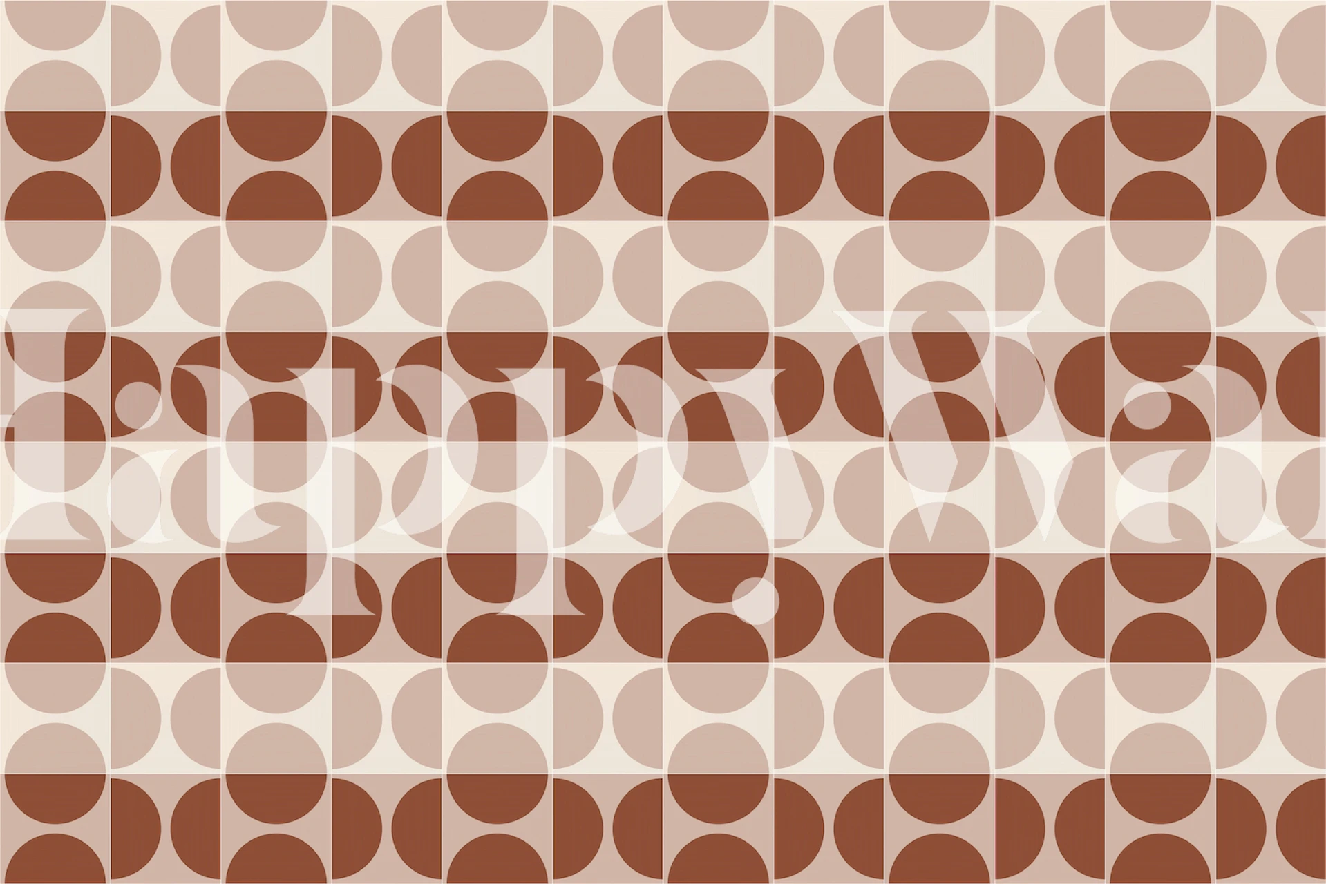 Modern geometric design with brown and beige circular patterns wallpaper