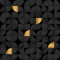 Mid-Century Black and Luxury Gold Pattern tapetit