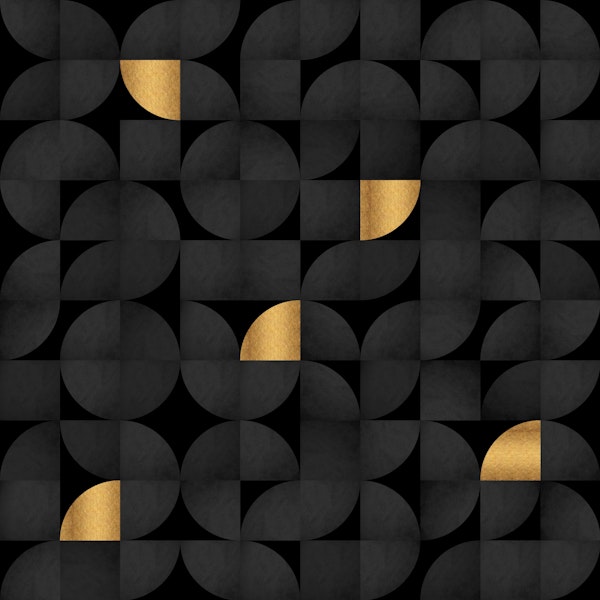 Mid-Century Black and Luxury Gold Pattern