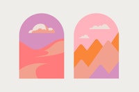 Happy Vivid Pastel Boho Landscape behang