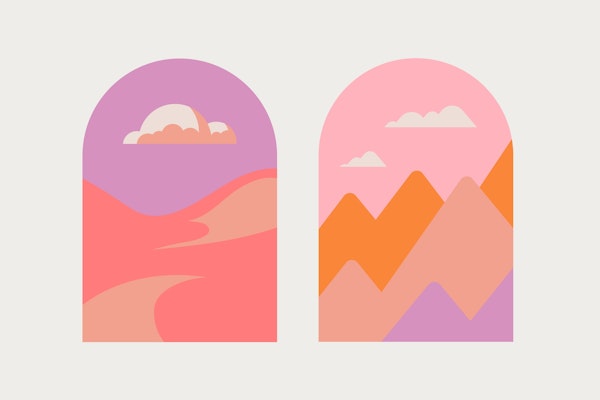 Happy Vivid Pastel Boho Landscape