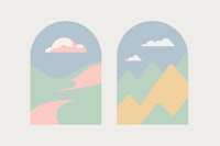 Happy Pastel Boho Arch Landscape behang