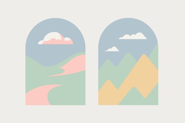 Happy Pastel Boho Arch Landscape