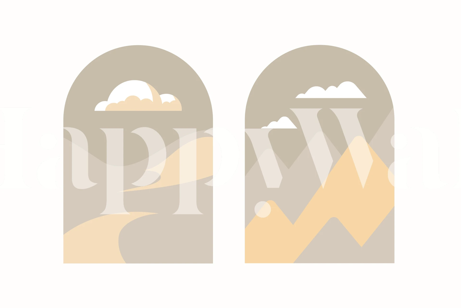 Happy Pastel Boho Arch wallpaper in een kamer