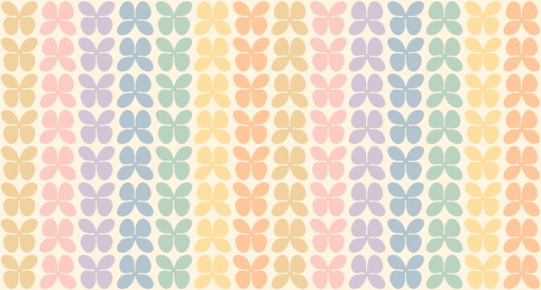 Happy Rainbow Flowers Pastel