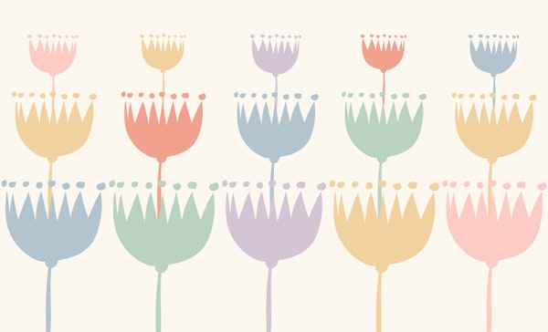 Happy Rainbow Pastel Flowers