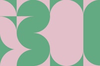 Pink Green Color Block Art tapete