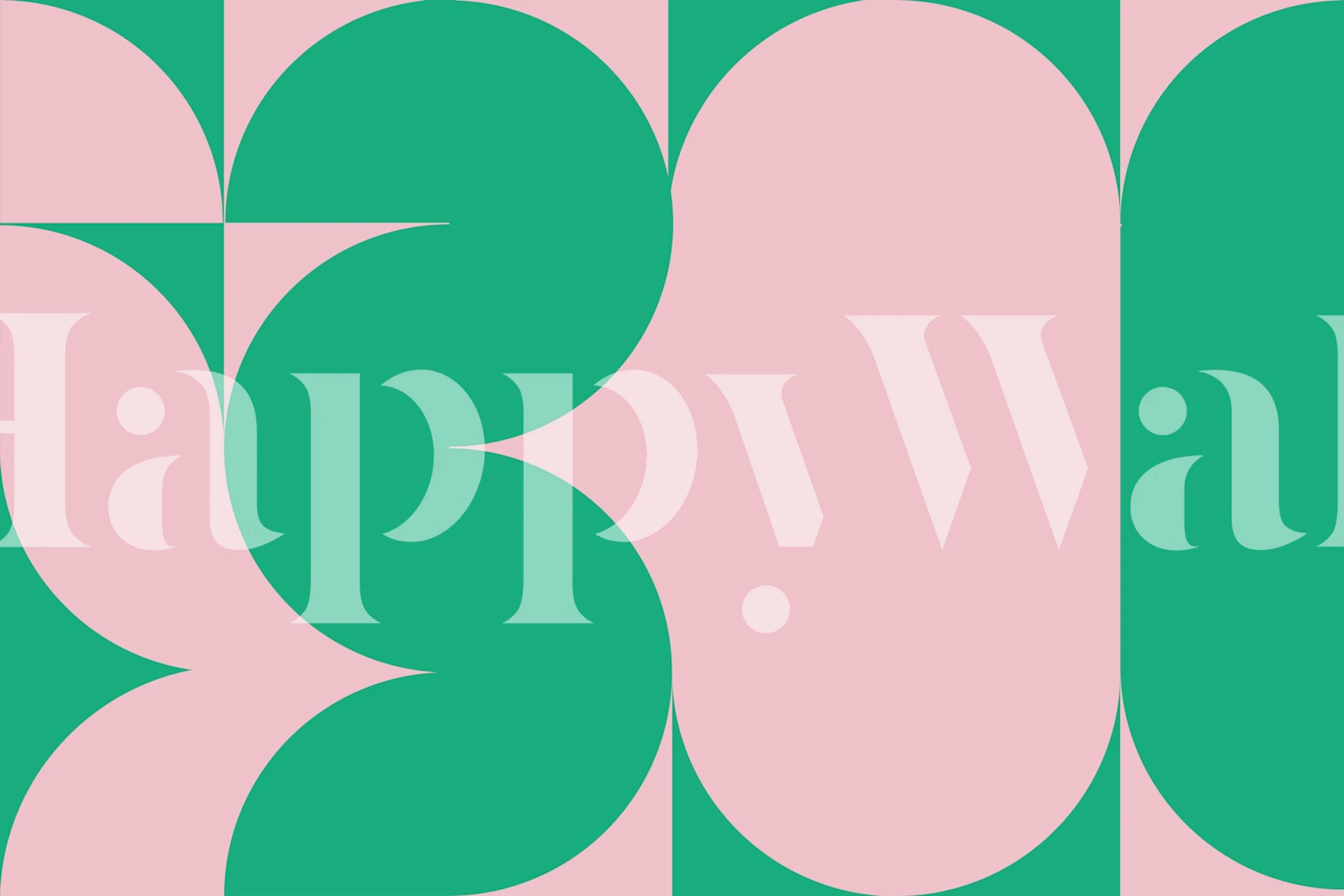 Abstract Pink and Green Color Block Wall Mural