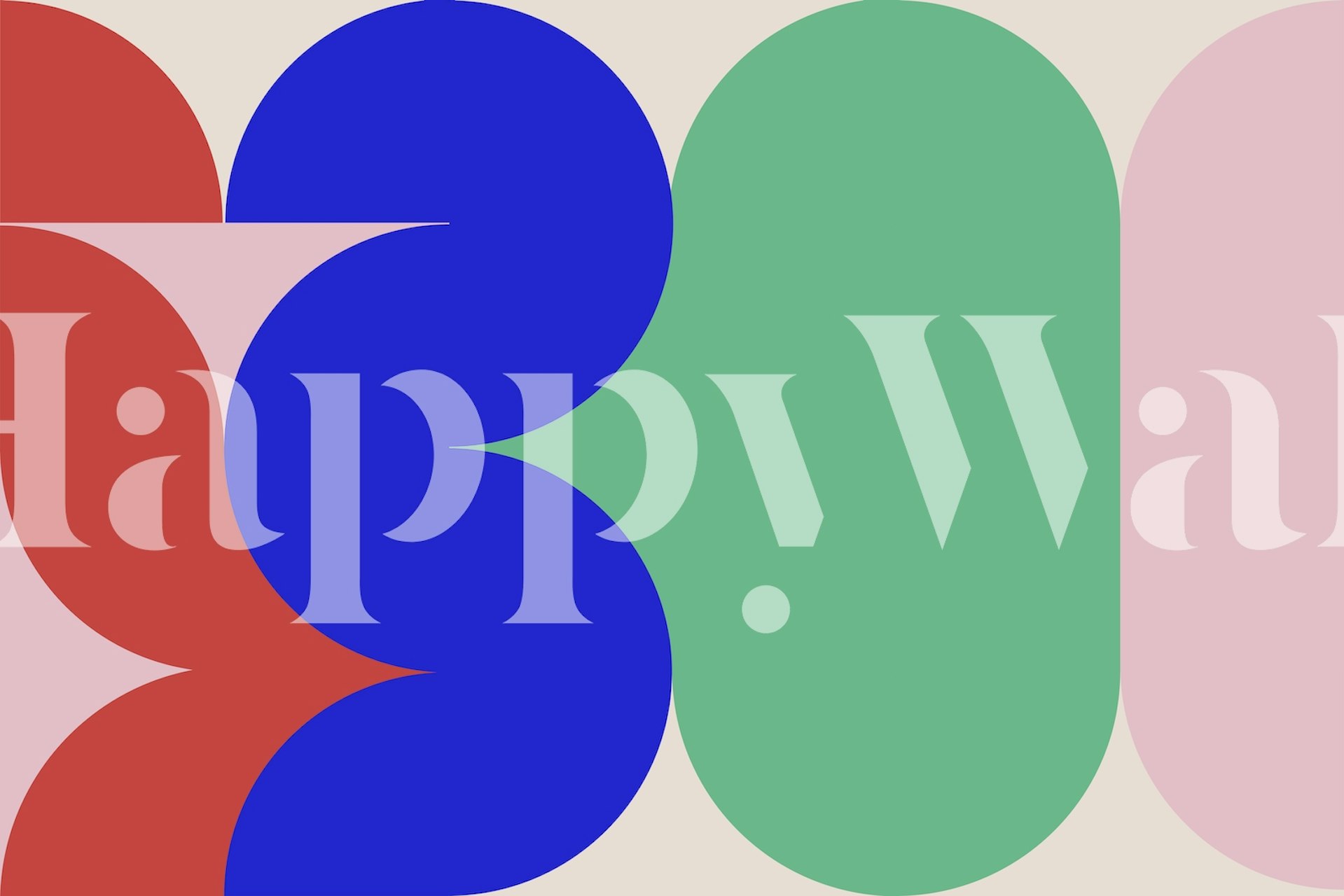 Abstrakcyjna fototapeta z blokami kolorów z nowoczesnym geometrycznym wzorem z odważnymi krzywiznami i delikatnymi kształtami