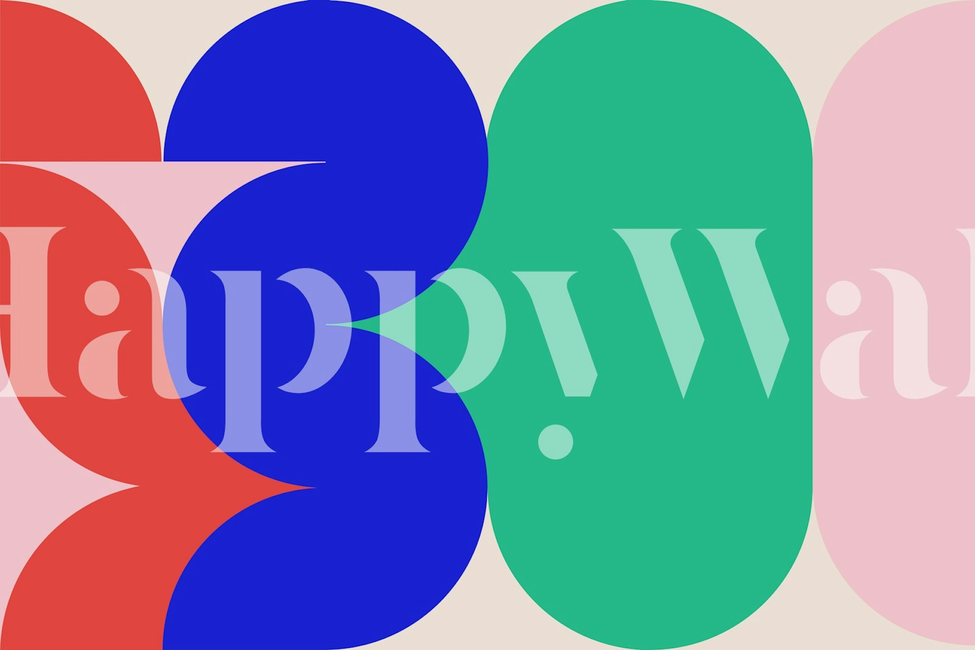 Αφηρημένο Color Block Art τοίχου τοιχογραφία με σύγχρονο γεωμετρικό σχέδιο που διαθέτει τολμηρές καμπύλες και απαλά σχήματα