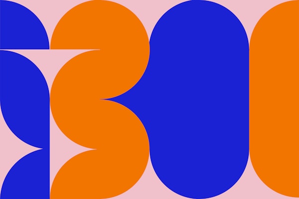 Blue Orange Color Blocking