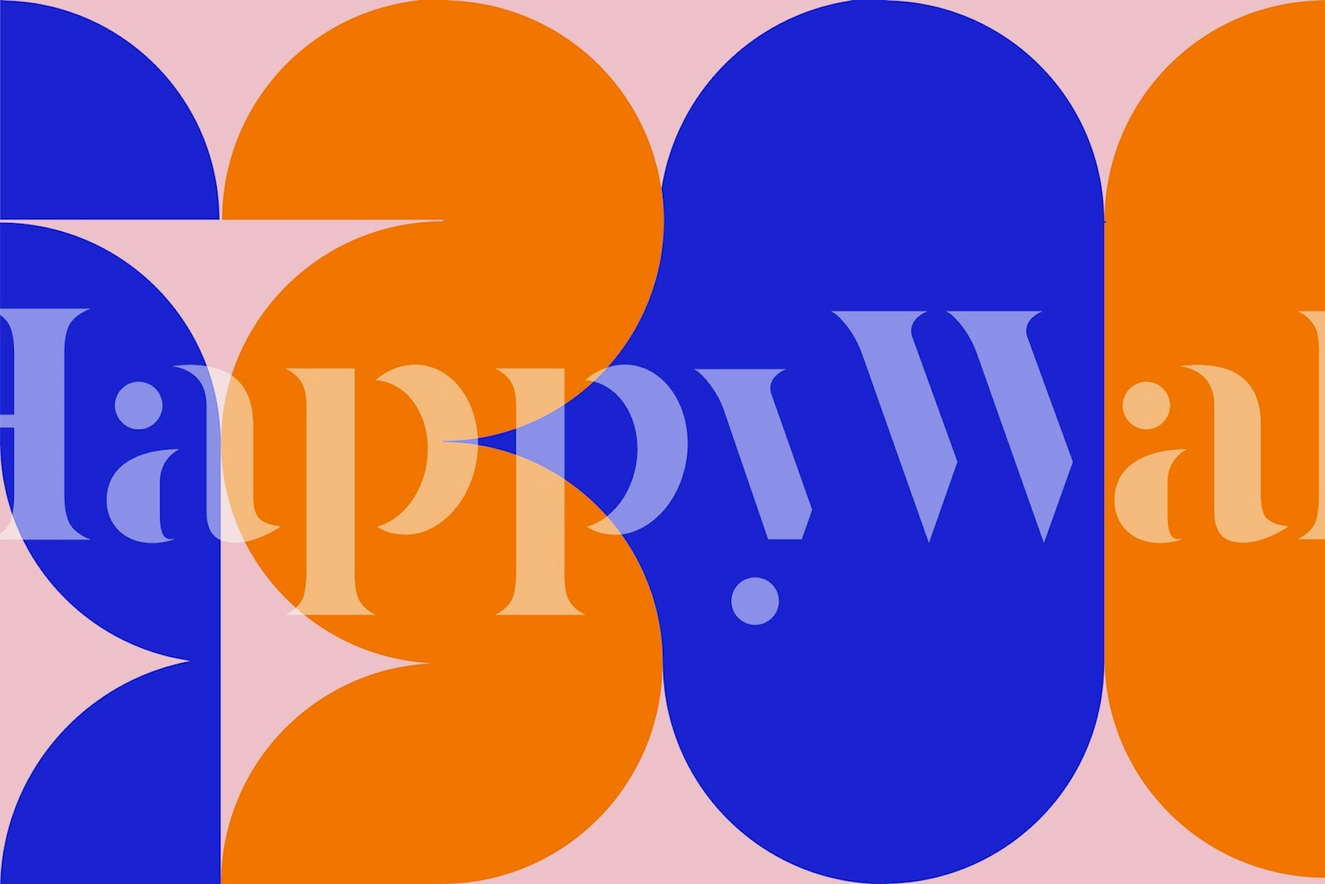 Moderní Modrá Oranžová Geometrický barevný blok Fototapeta