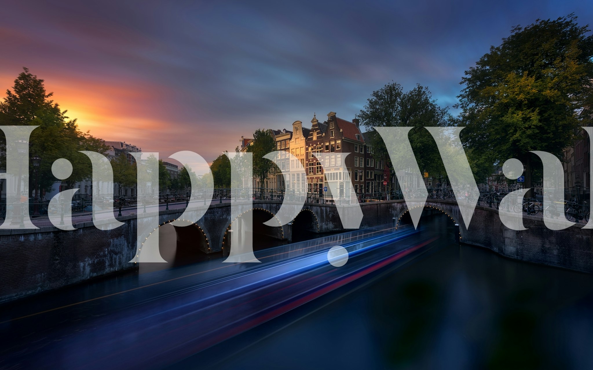 Tapeta Amsterdam Sunset prikazana u sobi