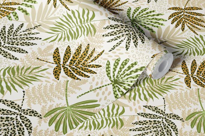 animal printed palm leaves - smallerwallpaper roll