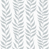 Silver Gray Climbing Leaves Leaf Stripes carta da parati
