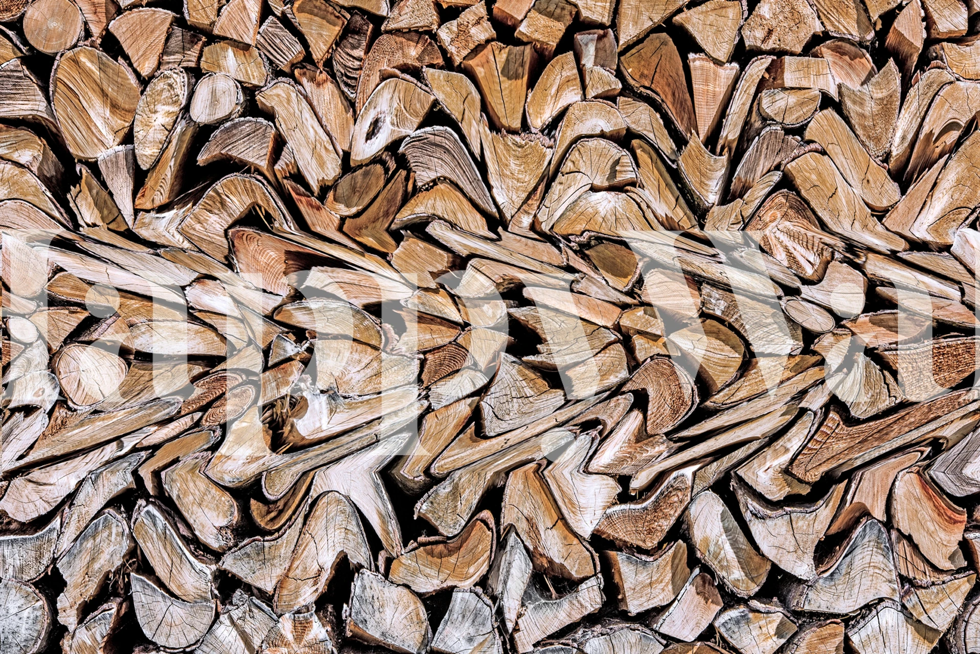 Design de papel de parede Against The Grain em um quarto