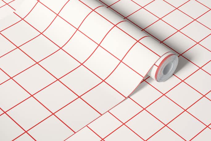 Grids Red Patternwallpaper roll