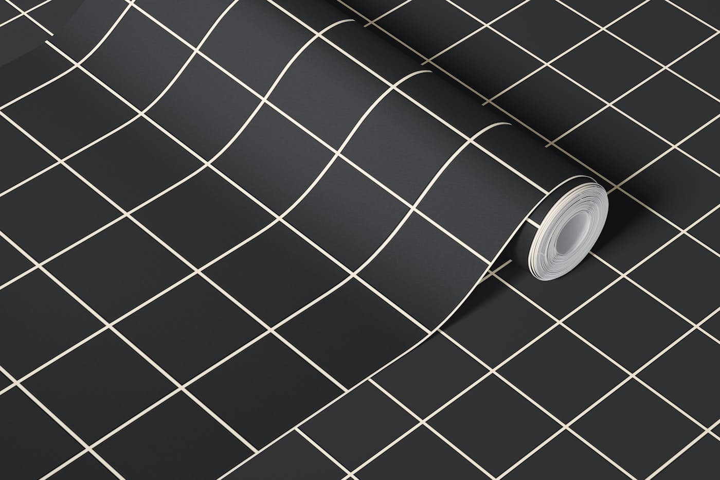 Grids Black Pattern wallpaper roll