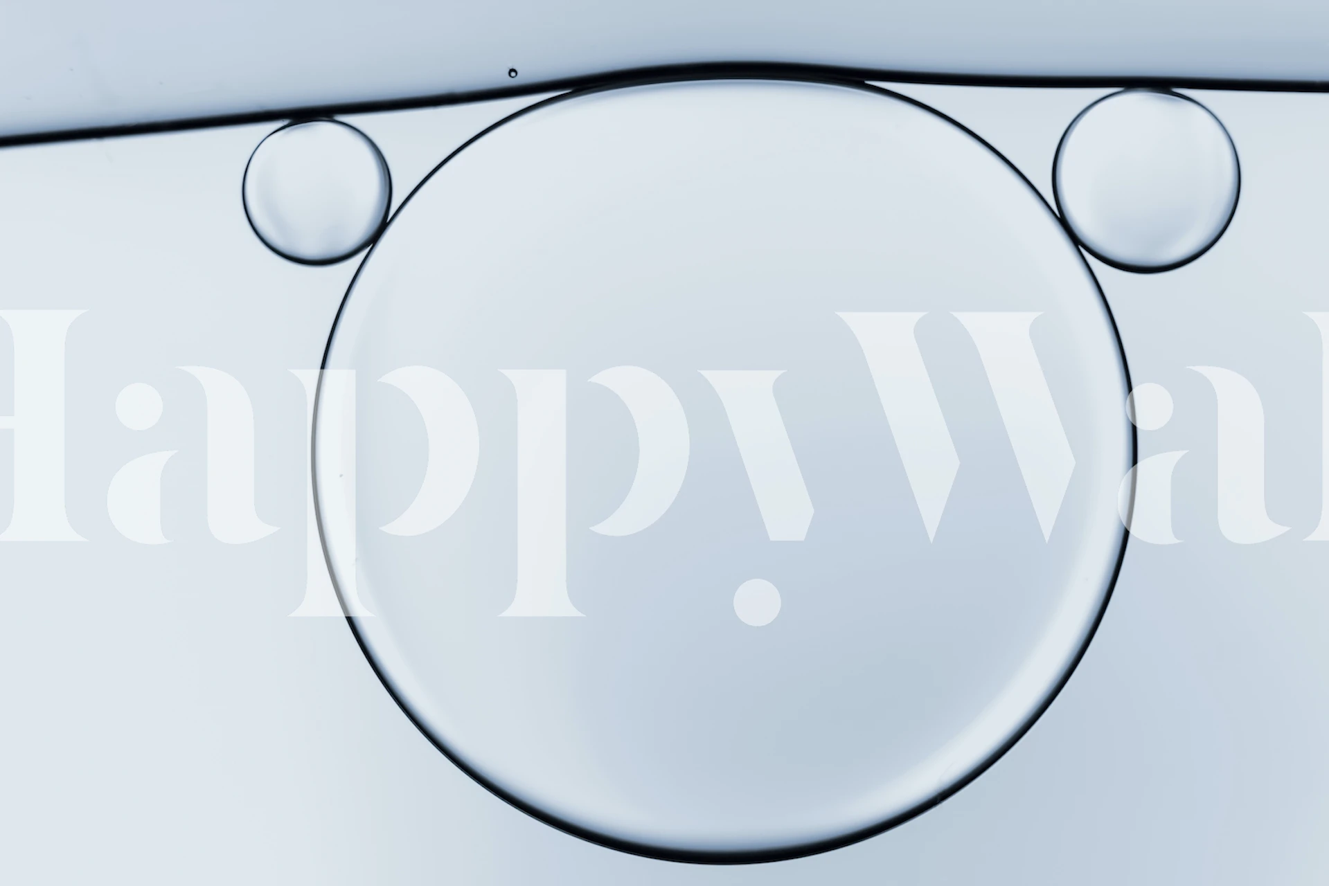 Abstract light blue water and air bubbles wall mural for interior decoration