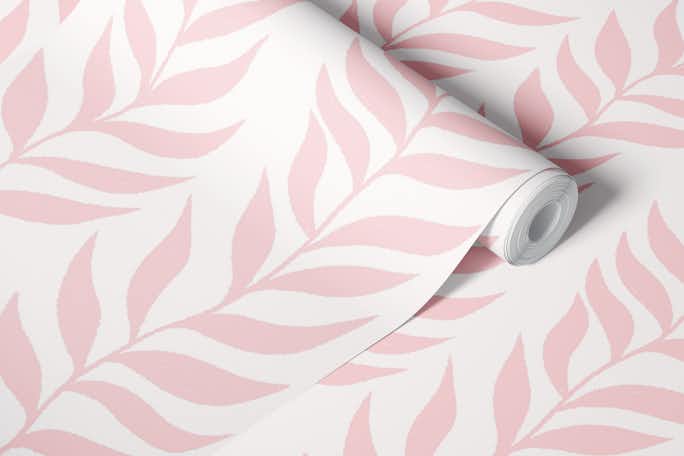 Climbing Leaves in Soft Blush Pinkwallpaper roll