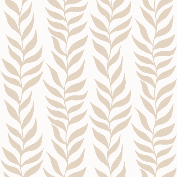 Climbing Leaves in Sand Beige