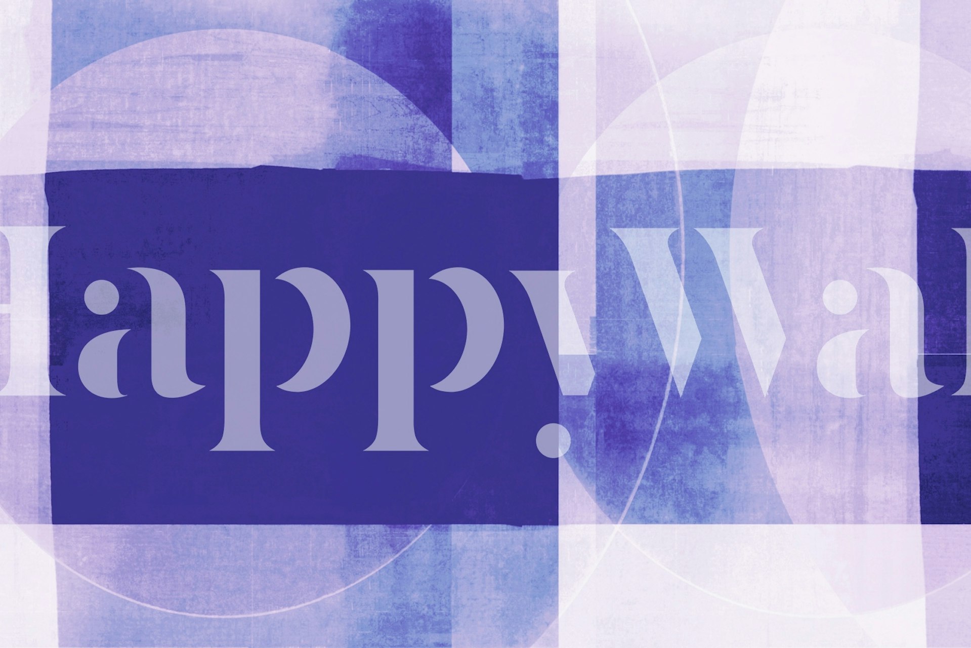 Abstrakt geometrisk Bauhaus-inspireret vægmaleri med nuancer af blå