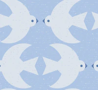 Modern Abstract Sky Blue Birds Geo tapet