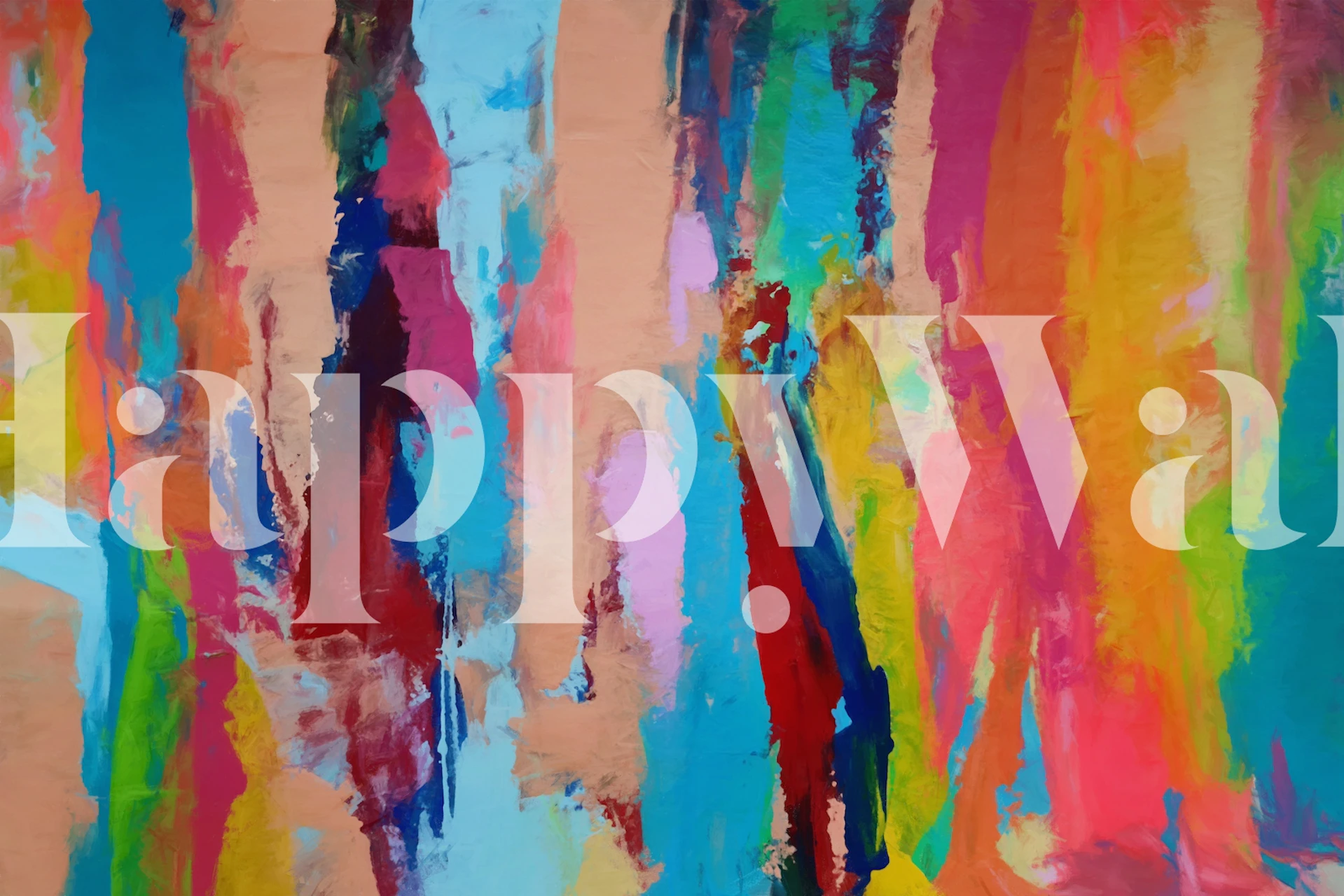 Colorful Brushstrokes Tapete in einem Raum