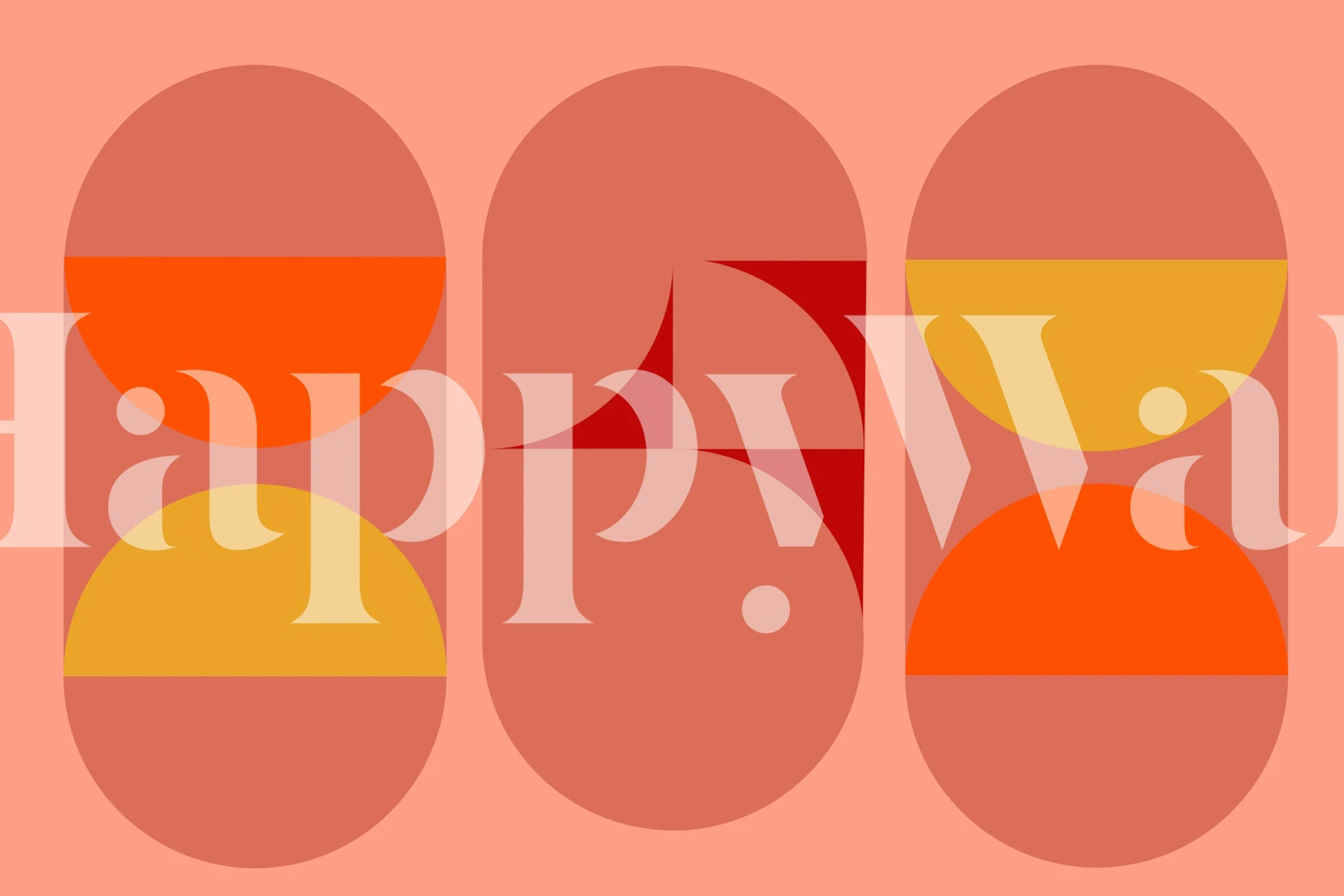 Organic Art Deco Geometry wall mural with warm earthy tones and geometric shapes