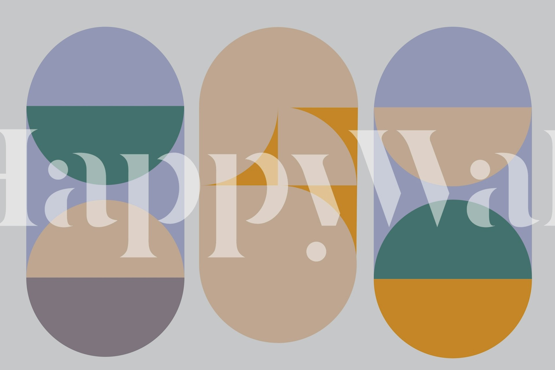 Geometric shapes in pastel colors on a light background wallpaper