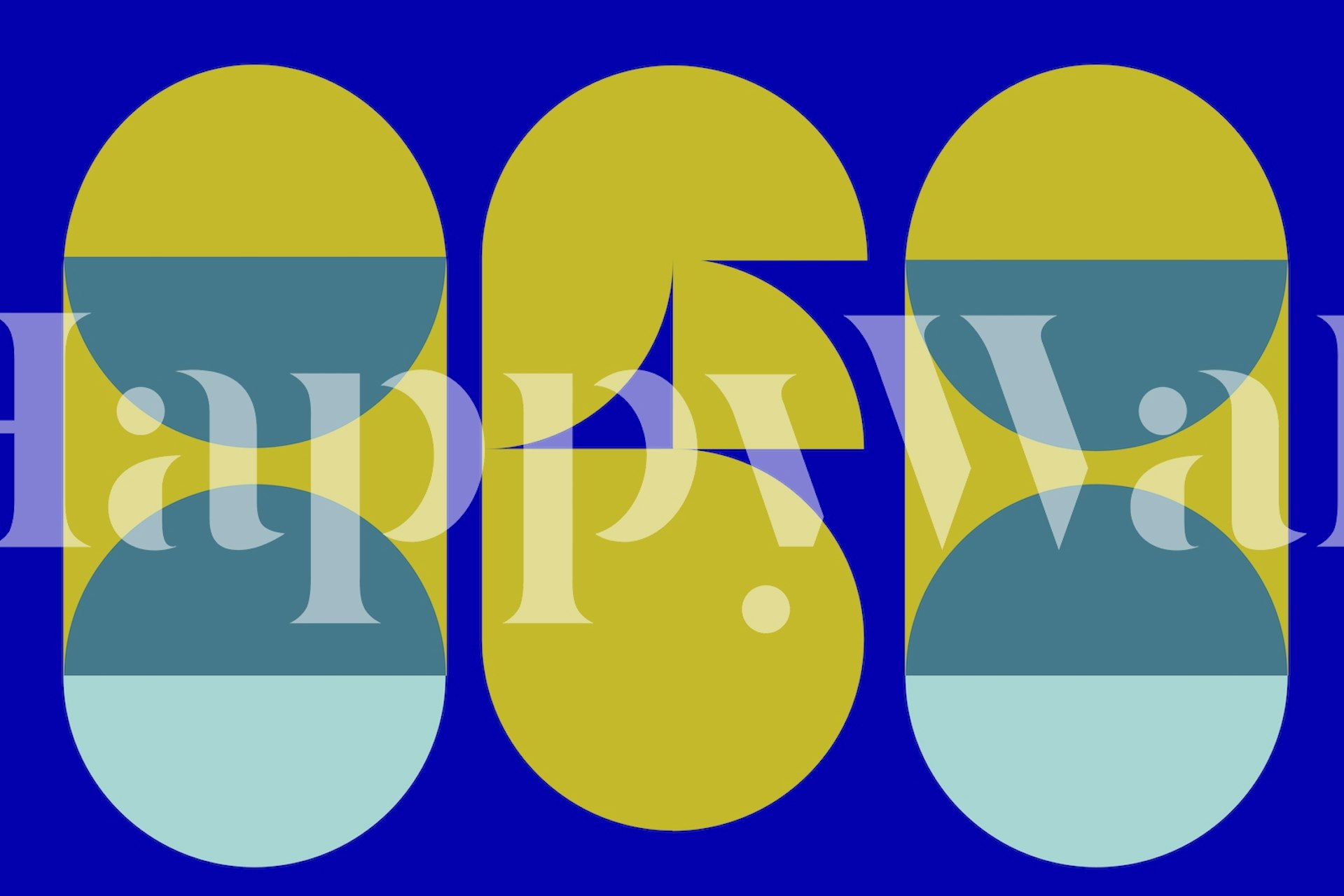 Tapeta Bold Art Deco Rounds v místnosti