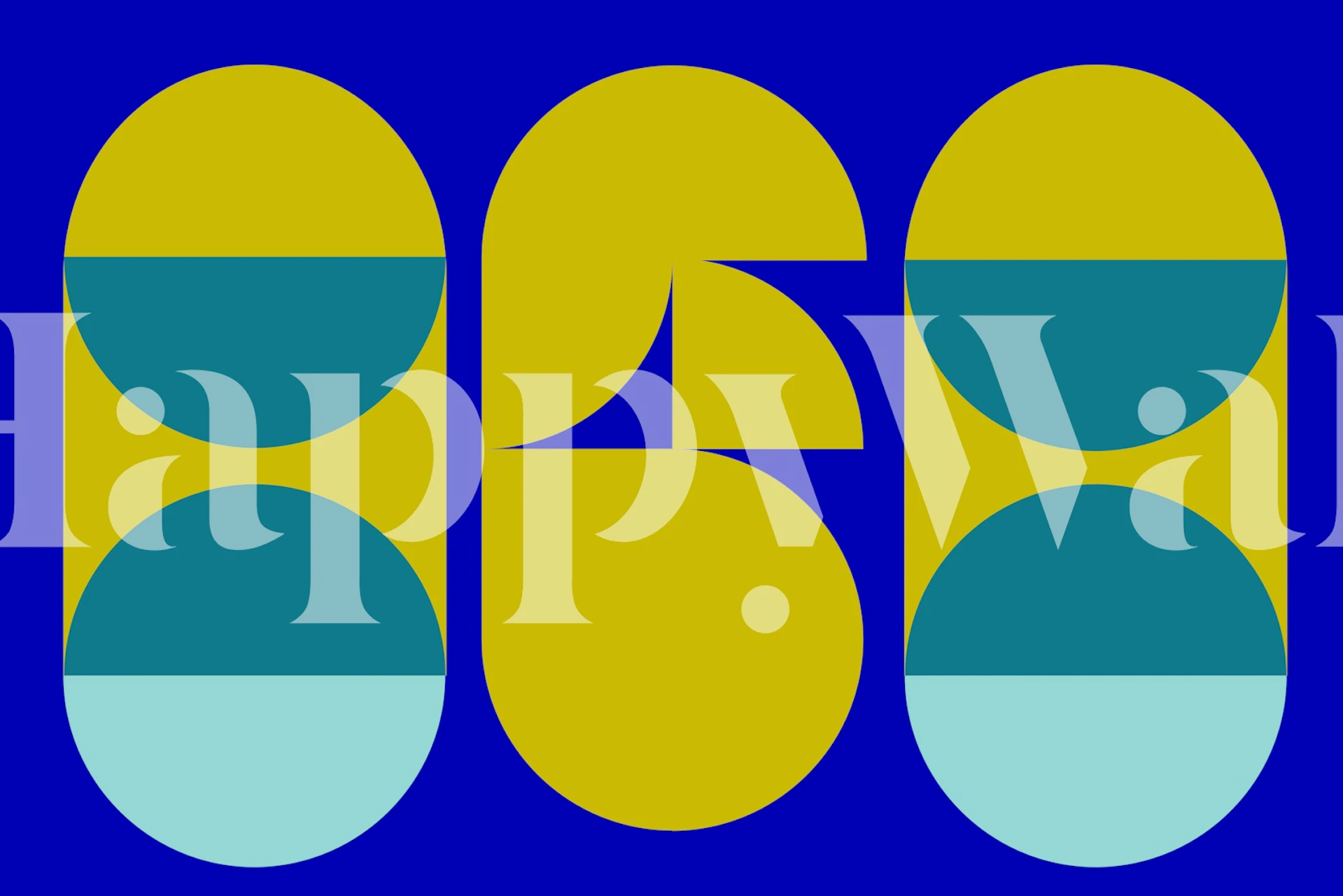 Carta da parati Bold Art Deco Rounds in una stanza