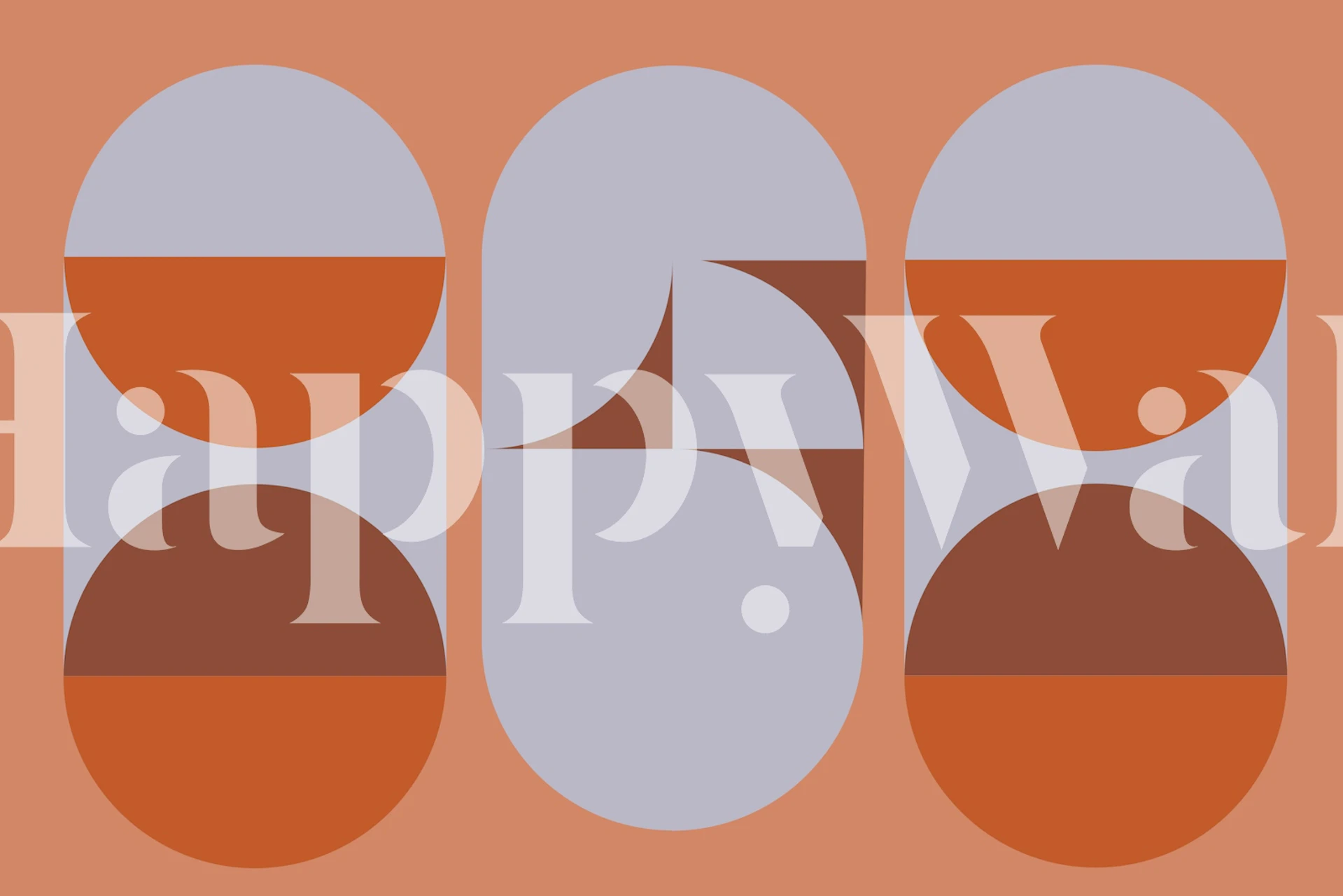 Retro Art Deco Rounds Tapete in einem Raum