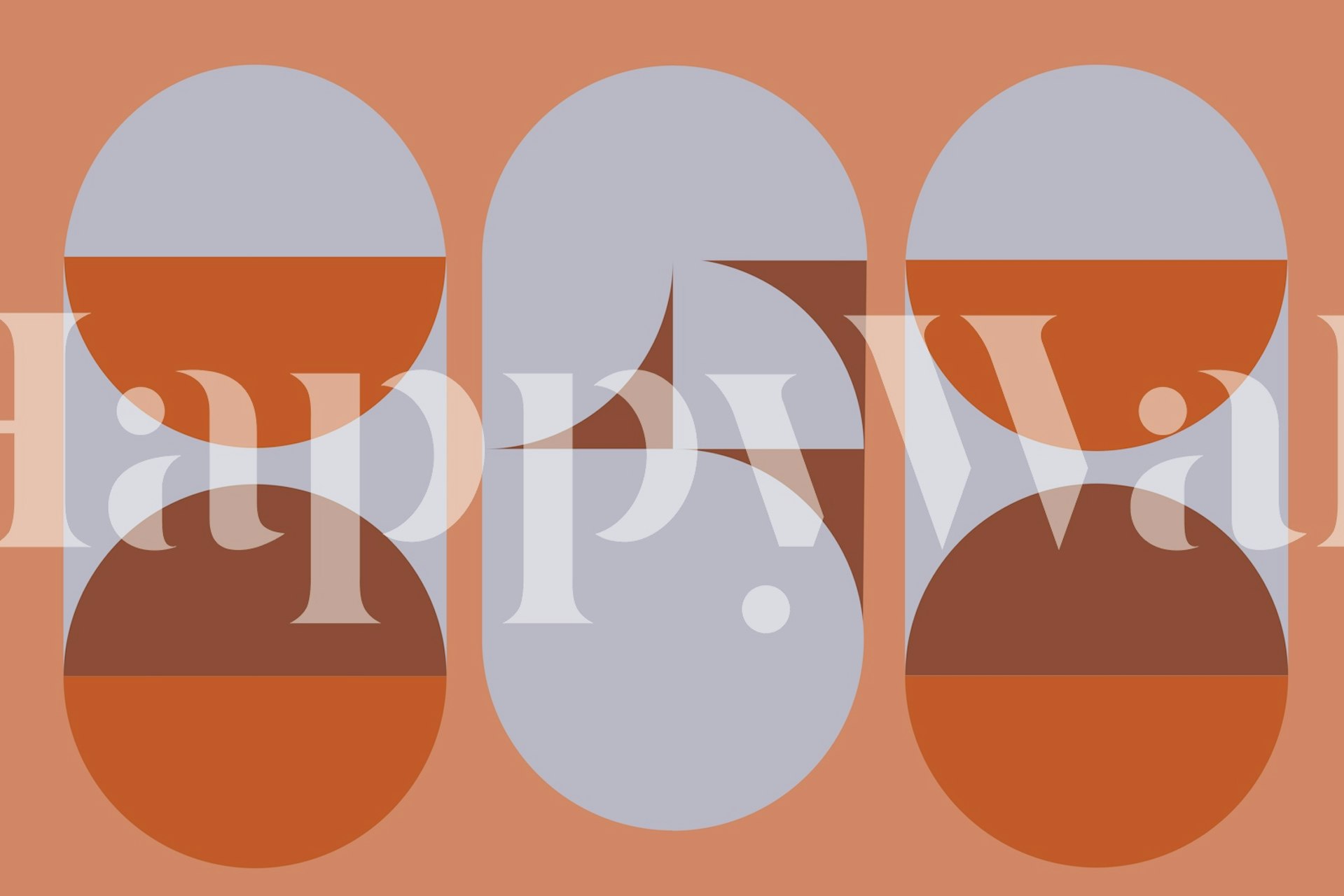 Retro Art Deco Rounds wallpaper in a room