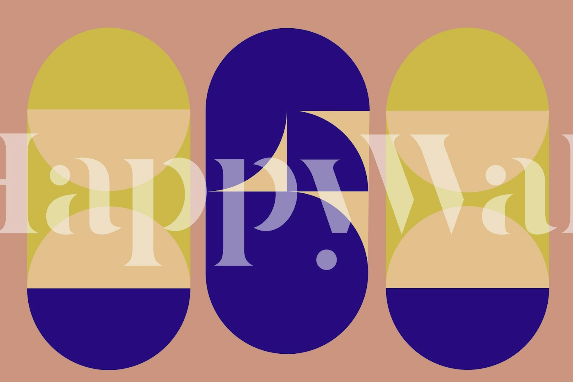 Geometric patterns in purple and beige shapes wallpaper